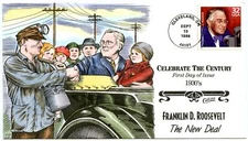 WWLF US COLLINS CACHET FDC CELEBRATE THE CENTURY CTC 3185a  FRANKLIN D ROOSEVELT