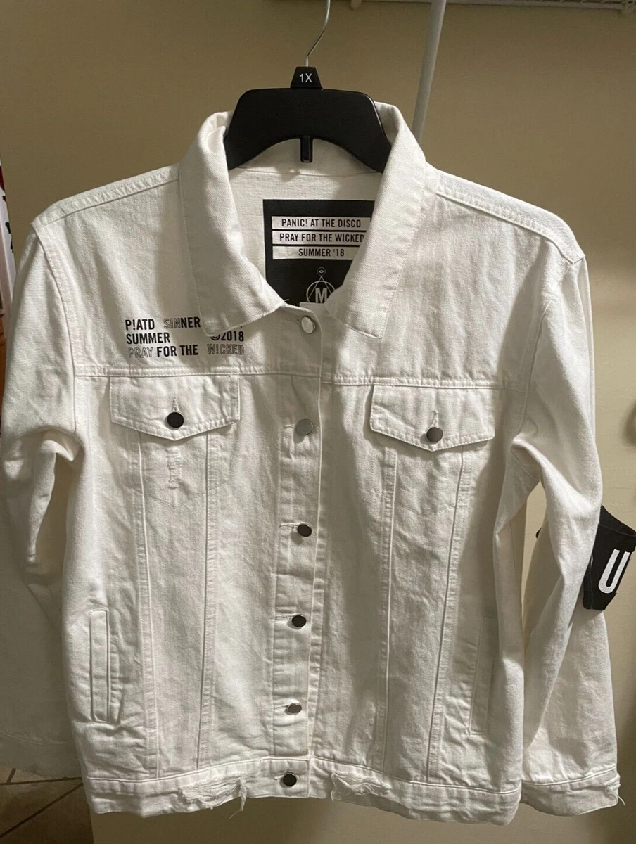 Panic at the sales disco white jean jacket