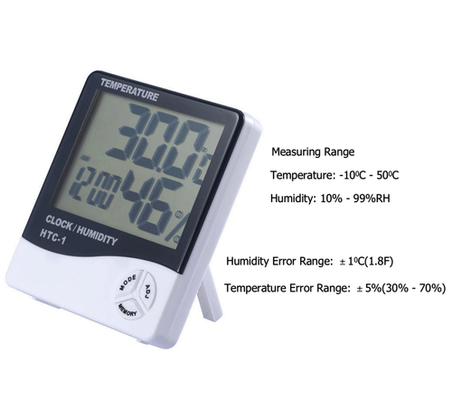 Thermometer Indoor Digital LCD Hygrometer Temperature Humidity Meter Alarm Clock - Picture 5 of 10