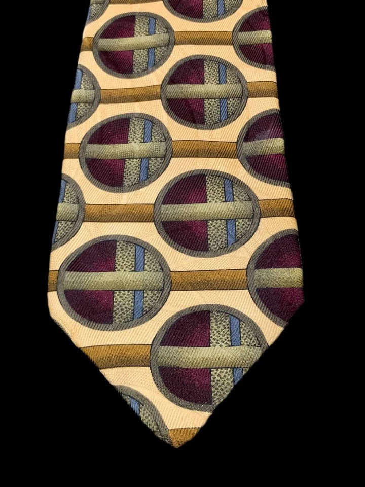 Галстук ROBERT TALBOTT NORDSTROM ручной шитье тонкий шелк слоновая кость многоцветный галстук США - Изображение 3 из 4