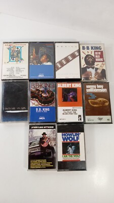 10 Blues Cassette Tapes Lot Howlin Wolf, John Lee Hooker, Sonny Boy Williamson