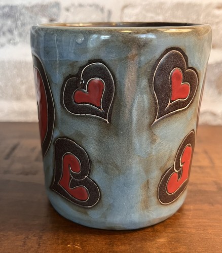 Large MARA Stoneware Coffee Mug Heart Hearts 16 fl oz - Picture 6 of 6