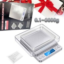 Báscula LCD digital portátil 3000 g x 0,1 g joyería cocina alimentos balance peso gramo