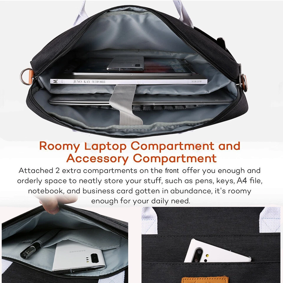 Funda negra para portátil Bolso de hombro de viaje para Lenovo ThinkPad T15 / E15 / P15 de 15" Foto 3 de 4