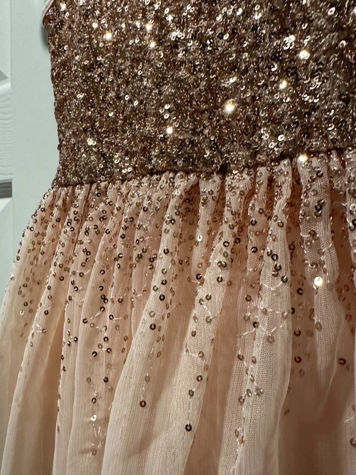 Vestido Gap Kids Lentejuelas Tul Talla M Color Rubor Foto 2 de 4