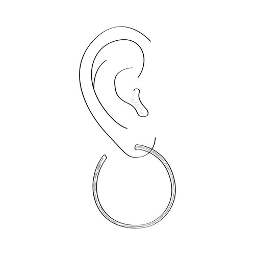 Stainless Steel Hoop Earrings for Women, Big Round Hoops for Girls 60MM - Picture 3 of 8