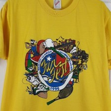 Vintage 90s Texas City La Marque Funfest Shirt Size Large 50/50 Made in USA
