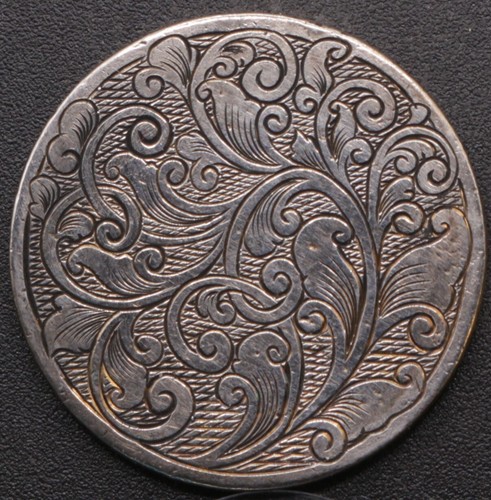 1902 Liberty V - Hand Carved Scroll Work Design - Ornate Engraved Coin Art
