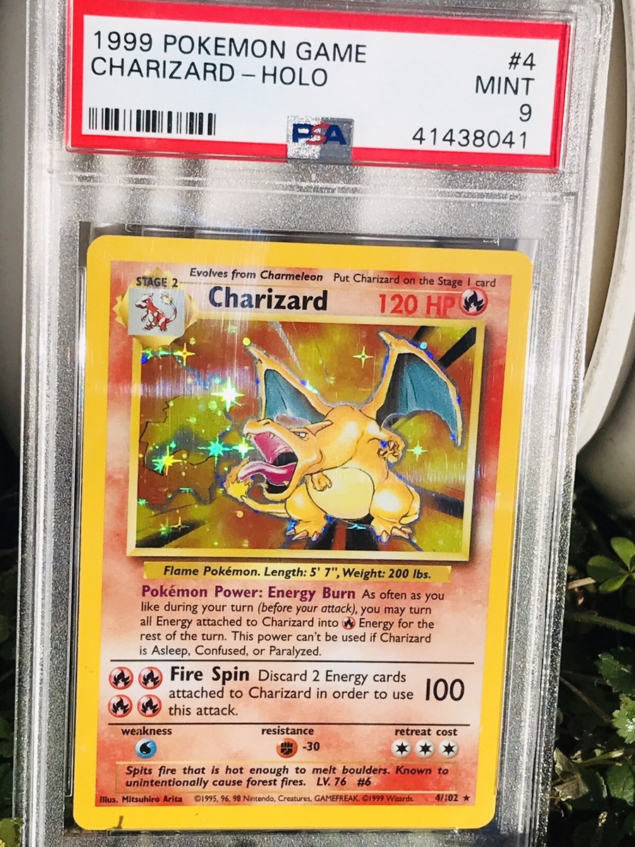 CHARIZARD 1999 POKEMON BASE UNLIMITED HOLO 4/102 PSA 9 MINT