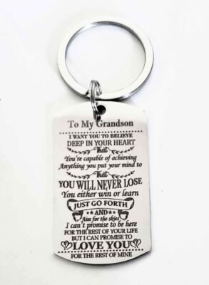To My Grandson Love You Rest Of Mine Keychain