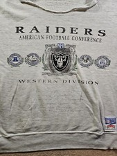 Vintage Oakland Raiders Gray Sweatshirt Nutmeg NFL Made In USA M/L Thrashed 