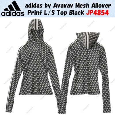 ADIDAS ×Avavav【軽量☆ メッシュ 総柄プリント トップ 】 adidas by Avavav Mesh Allover Print L/S Top Black JP4854