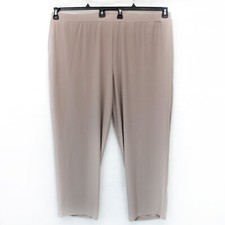 Susan Graver QVC Plus Beige Every Day Regular Liquid Knit Straight Leg Pants 3X