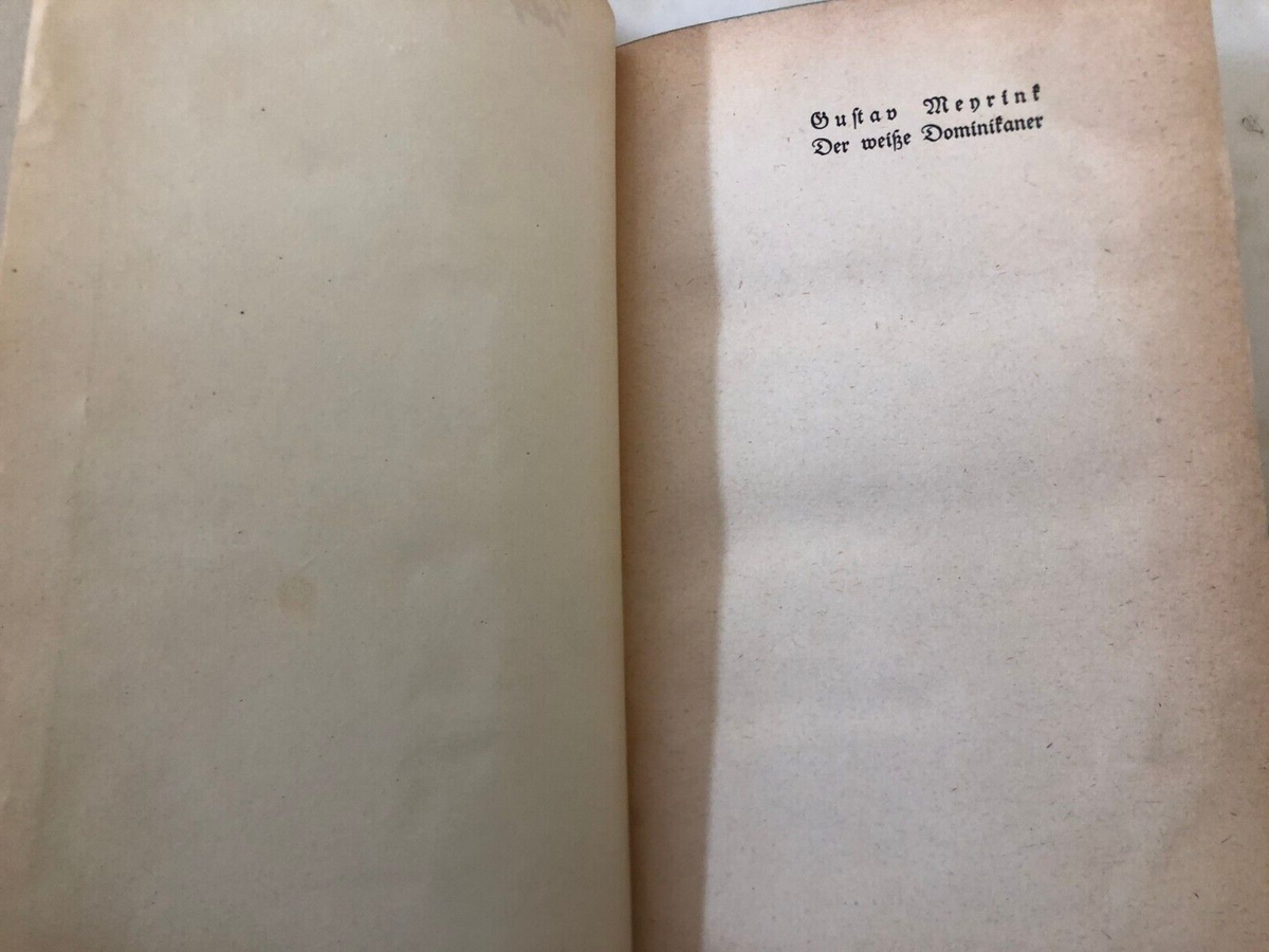 Raro Libro Der Weisse Dominikaner Gustav Meyrink 1921 Prima edizione | eBay