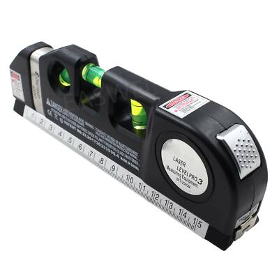 Laser Level Horizon Vertical Measure 8FT Aligner Standard and Metric Rulers