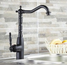 Bathroom Kitchen Oil Rubbed Bronze Basin Vessel Sink Faucet Swivel Mixer Taps