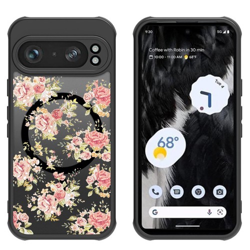Phone Case For Google Pixel 9 Pro XL 9A 8 7 Magnetic Hybrid Flower Matte Cover - Picture 11 of 17
