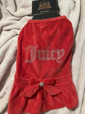 Juicy Couture red dog pet apparel dress with bow XS/Small NEW
