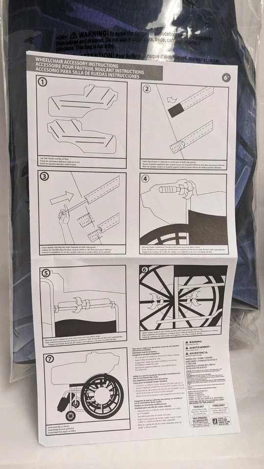 Juego de 4 piezas de disfraz de funda para silla de ruedas para niños PANTERA NEGRA Marvel Halloween Jazwares Foto 4 de 4