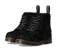 DR MARTENS 1460 PASCAL J BLACK TINSEL FUR BIG KIDS SIZE 2 BOOTS 120