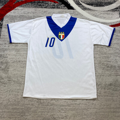 Vintage Francesco Totti Italy Jersey Extra Large White Blue Vintage Francesco Totti Italy Jersey Extra Large White Blue