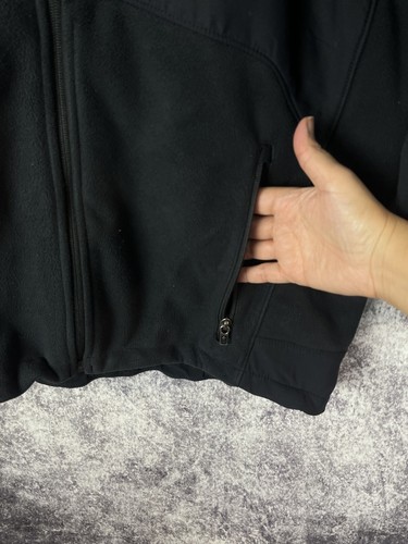 Columbia Jacket Black Mens Medium Collared Full Zip Softshell Fleece Gorpcore - Picture 4 of 11
