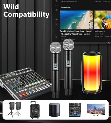 ALPOWL Wireless Microphone, UHF Dual Handheld Cordless Microphone with Rechar... - Picture 8 of 8