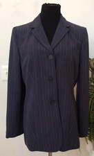 NWT Dressbarn Women's Grey Stripe Polyester Blend Blazer Jacket Sz 12
