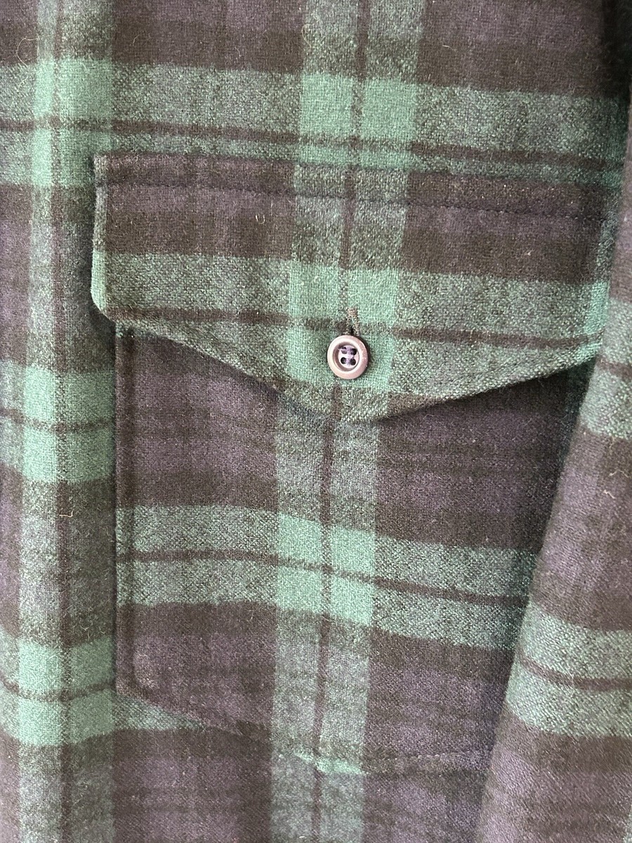 Vintage PENDLETON Wool Black Watch Tartan Plaid Field Shirt Vintage PENDLETON Wool Black Watch Tartan Plaid Field Shirt