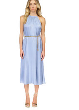 Michael Kors women's Blue Chain-Belt Halter Cocktail Dress - Large - retail $195