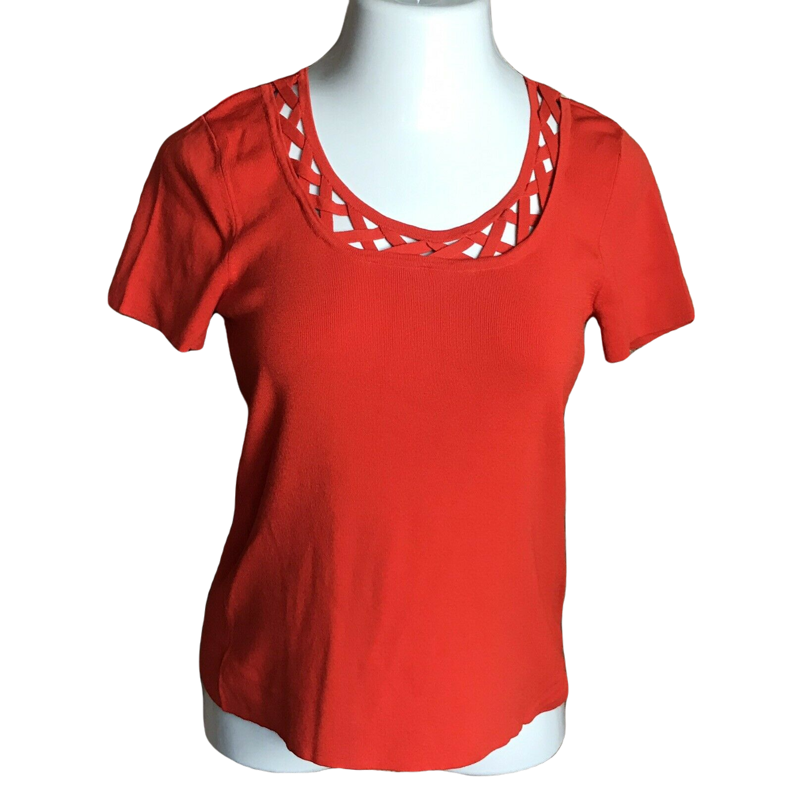 FILA Camicia da donna carina Coconut Row Palm Beach ~ taglia M ~ corallo ~ manica corta