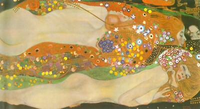 Water snakes (friends) II by Gustav Klimt Giclee Fine Art Print Repro on Canvas