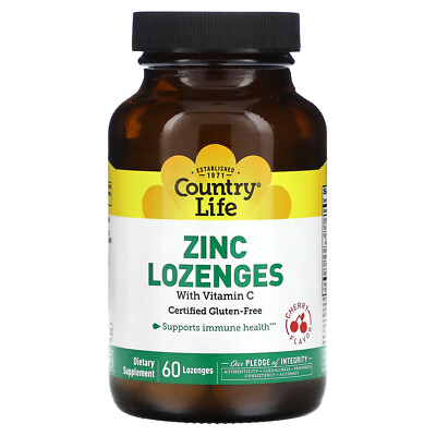 Zinc Lozenges with Vitamin C, Cherry, 60 Lozenges