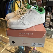 Easy Spirit Dilli Womens Pickleball White/Green Leather Sneakers