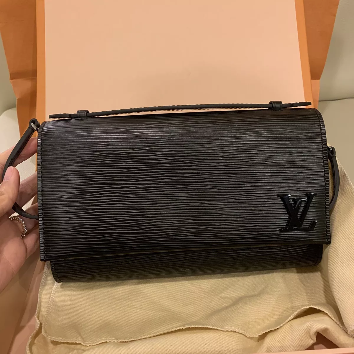 Louis Vuitton Clery Black Leather Handbag, Nwt