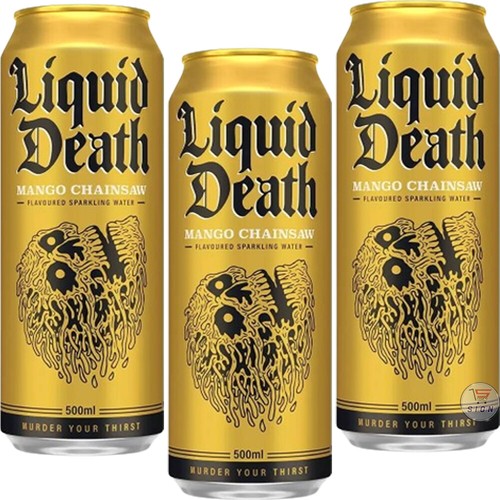 Liquid Death Severed Lime,Mango Chainsaw,Sparkling Still Mountain Water Can500ml - Picture 3 of 6