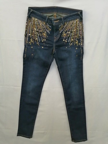 TRUE RELIGION - JEANS DONNA - BLU CON BRILLANTI - TAGLIE:USA 31 - EU 46/48  | eBay