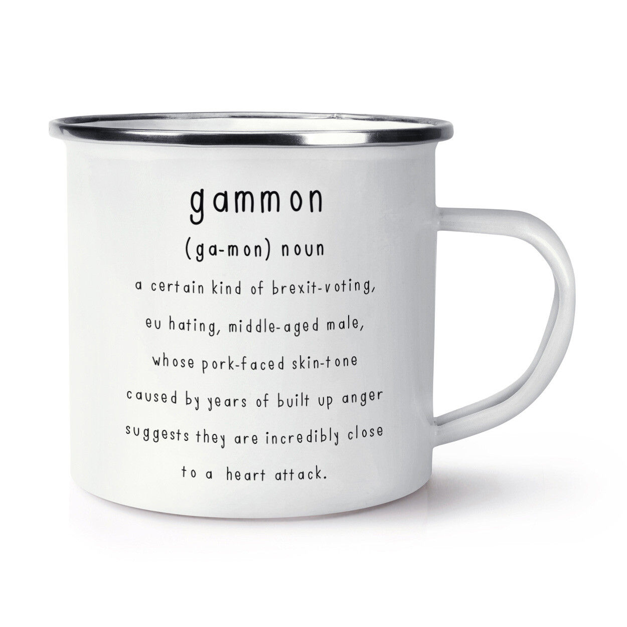 Gammon Definition Brexit Enamel Mug Cup Funny Joke Britain Europe EU