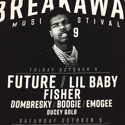 Future Lil Baby Breakaway Music Festival T-Shirt 2-Sided Logo Rap