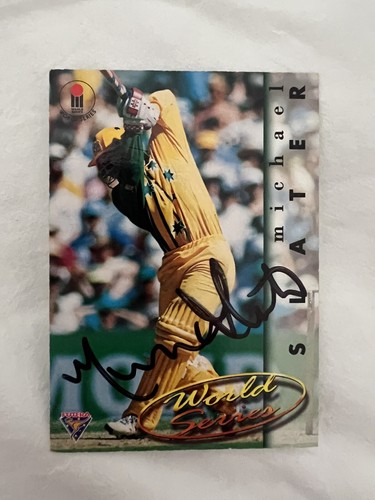 Michael Slater hand signed / autographed cricket card