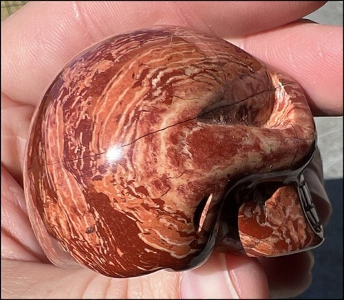 Red Spiral Jasper CRYSTAL SKULL - Promote Focus + Clarity - w/ Synergy 4+ yrs - Picture 9 of 13