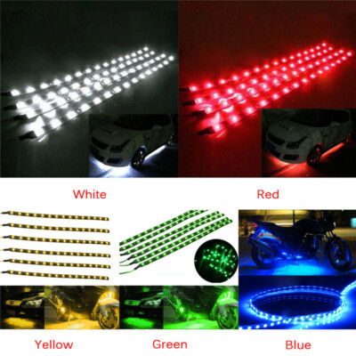 Lot Waterproof 12''/15 DC 12V Motor LED Strip Underbody Light For Car Motorcycle