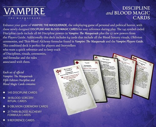 Vampire The Masquerade 5th Edition Roleplaying Game Discipline Deck Accessory - Picture 3 of 3