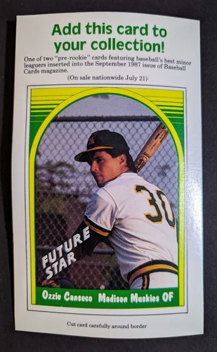 OZZIE CANSECO (Jose's brother) 1987 BBC - Madison Muskies - Uncut Card