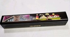 Wooden Pen and Case Columbia Folk Art Decorated Straw Souvenir Travel So America