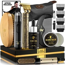 Ultimate Luxury Mens Beard Grooming Kit-9pc Gift Set-Beard Kit for Men-Mens Gift