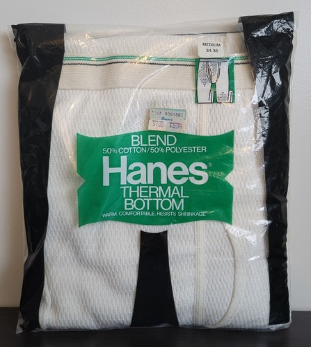 Hanes - 1977 Green Tag THERMOHOSE - Herren MEDIUM - NOS