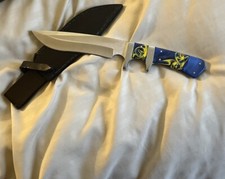 440C Steel 10.5 Bowie Knife - Recurved Blade, Kirinite Handle, Custom Sheath