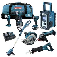 12Tlg. Makita 18V Profi Akku Werkzeug Set + DUR181 Rme Rasentrimmer Rfe Rmj Z