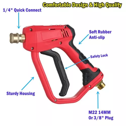 High Pressure 4000PSI Car Power Washer Gun Spray Wand Lance Nozzle 50FT Hose Kit - Picture 5 of 17